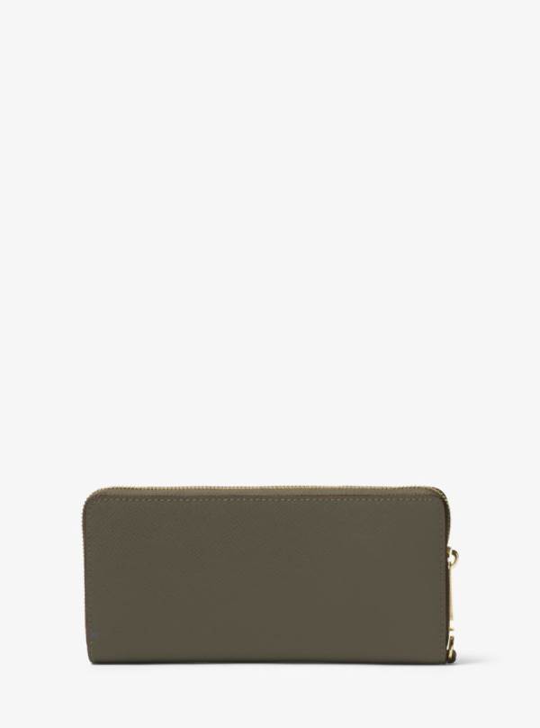 Damske Penazenky Michael Kors Leather Continental Wristlet Olivovo Zelená - Doplnky Michael Kors Vypredaj | ZTKIH-7698